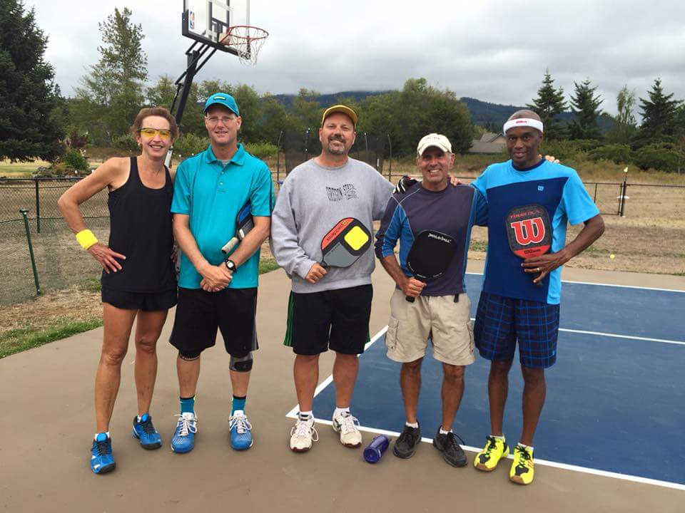 Some Sequim players had a chance to play with Jimmy Lowe from Honolulu, Hawaii. Jimmy is a distinguished racquetball player and has been playing pickleball for about four months