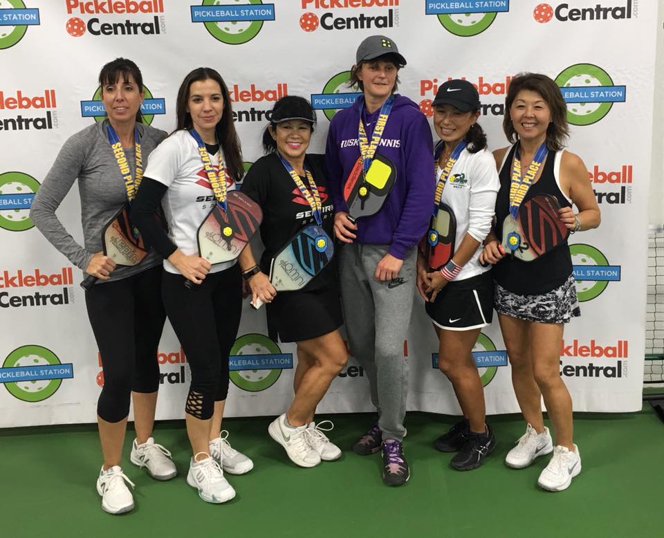 Pickleball Station 5.0 tournament: Lynn Syler, Tonja Major - Silver, Irene Mah/Irina Tereschenko GOLD, Takako Tourangeau and Miok Lee - Bronze