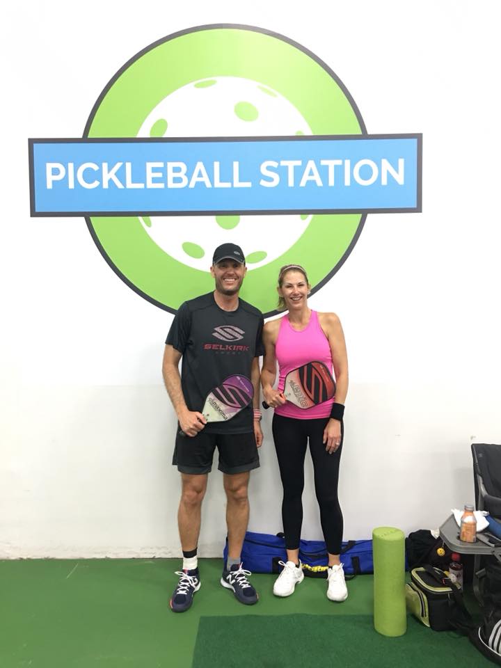 Devin Shoquist with Rhonda Smith at Pickleball Station