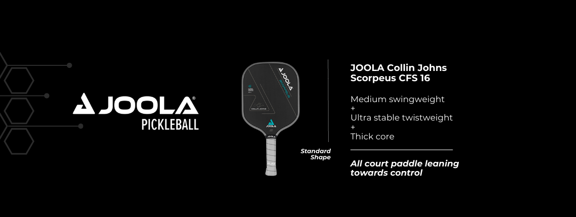 JOOLA Collin Johns Scorpeus CFS 16 Carbon Fiber Pickleball Paddle