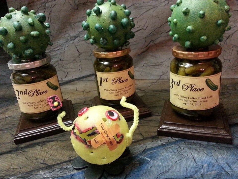 Trophies for Pickleball Tournaments (Painted Pickleballs)