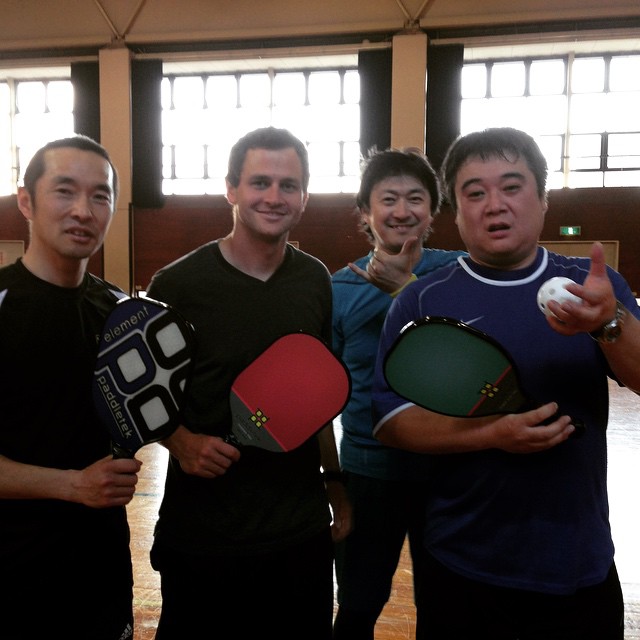 Daniel and Japanese pickleball players