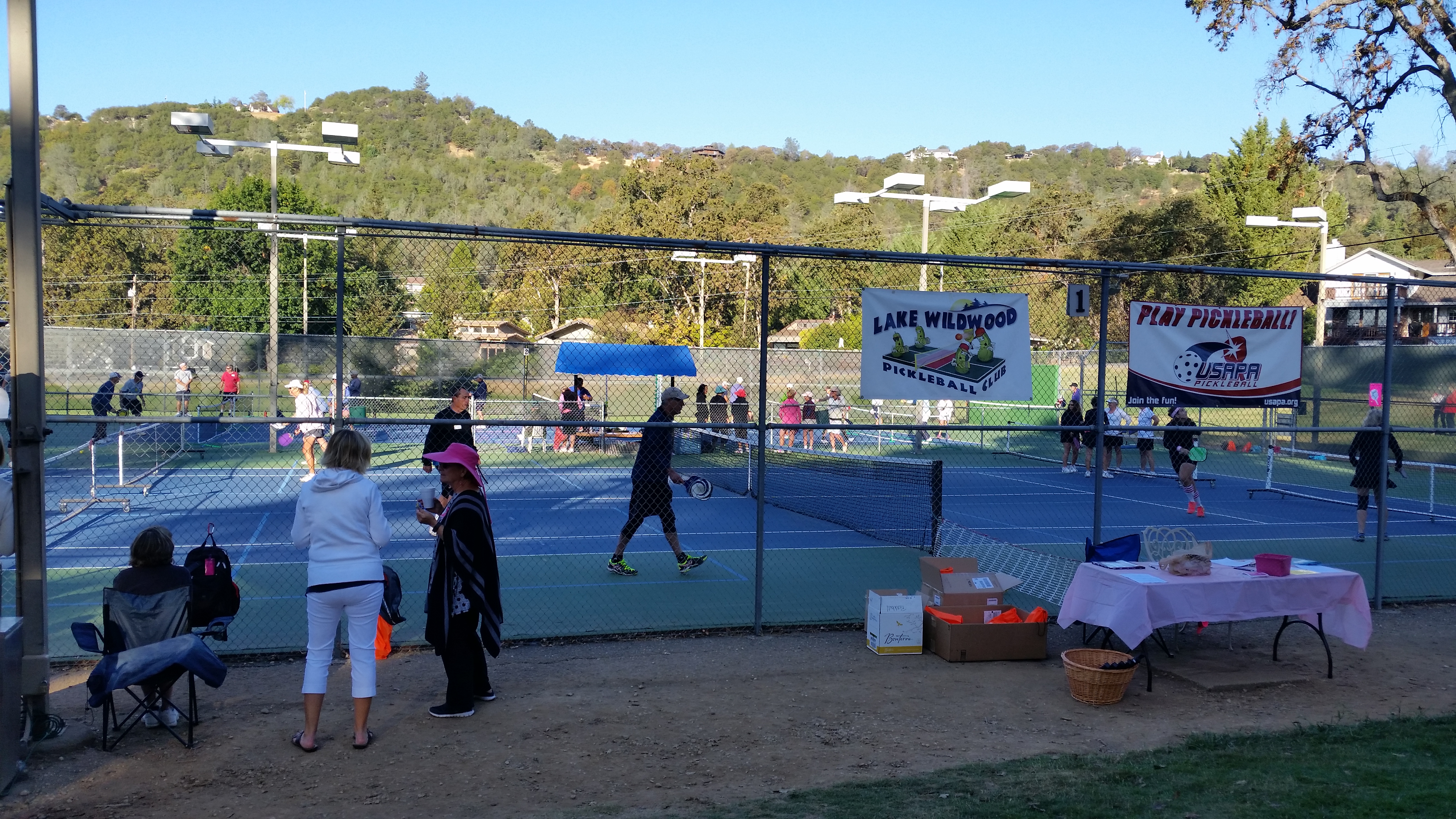 Tournament action on the courts