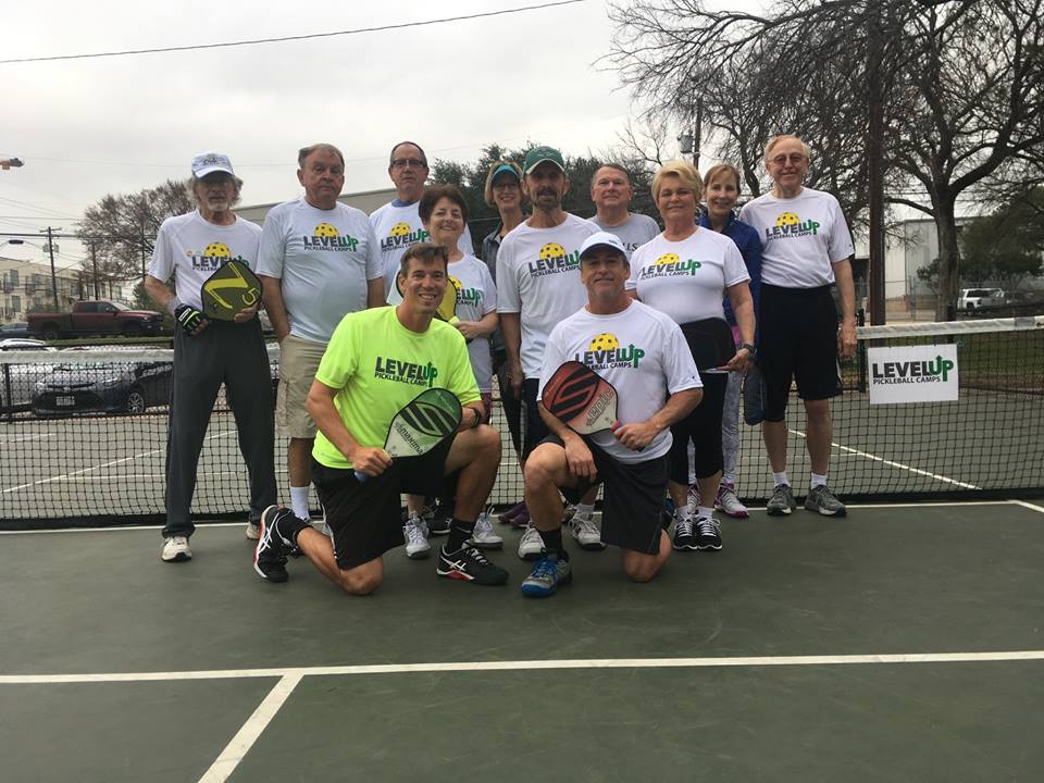 Randy Coleman and friends at a LevelUp Pickleball Camp