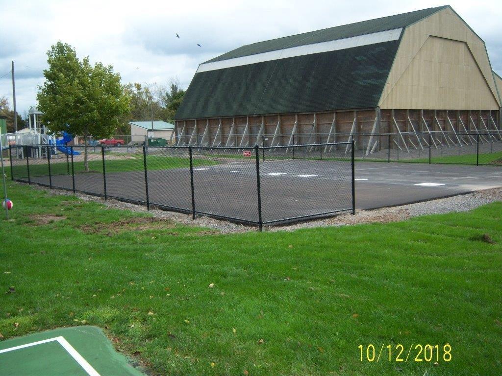 Finished fencing for the court