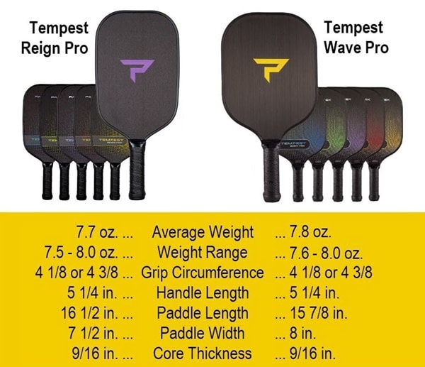 Tempest Reign Pro Graphite Pickleball Paddle by Paddletek