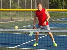 Tracy on the pickleball court
