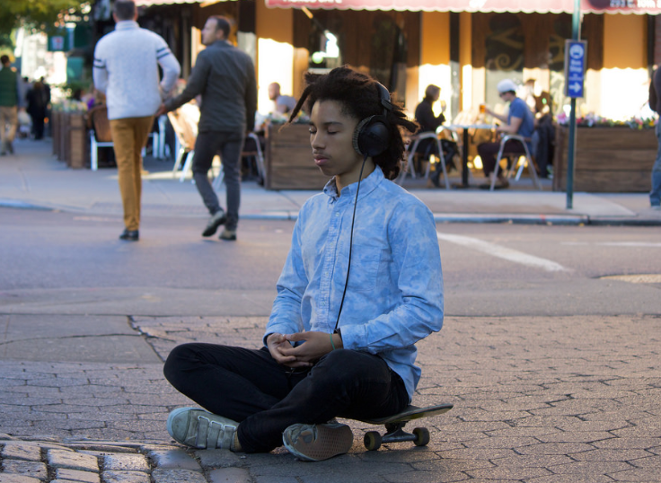 Young man meditating